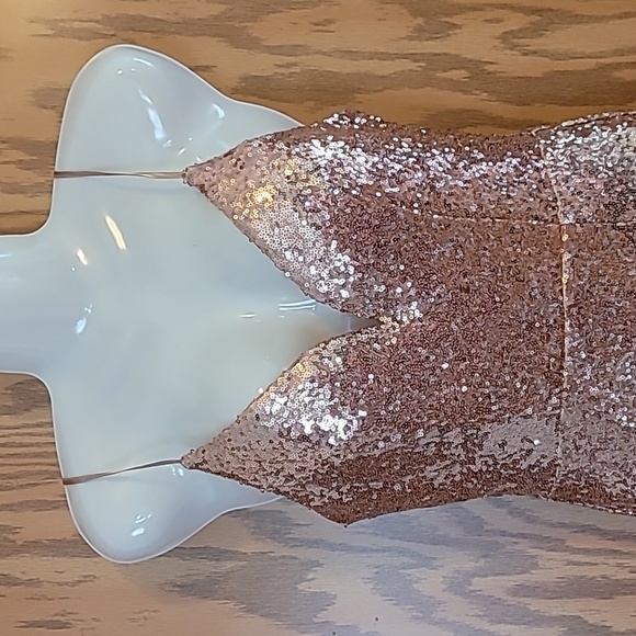 NWT Rose Gold sequin dress.  Size 9/10. - Picture 2 of 6